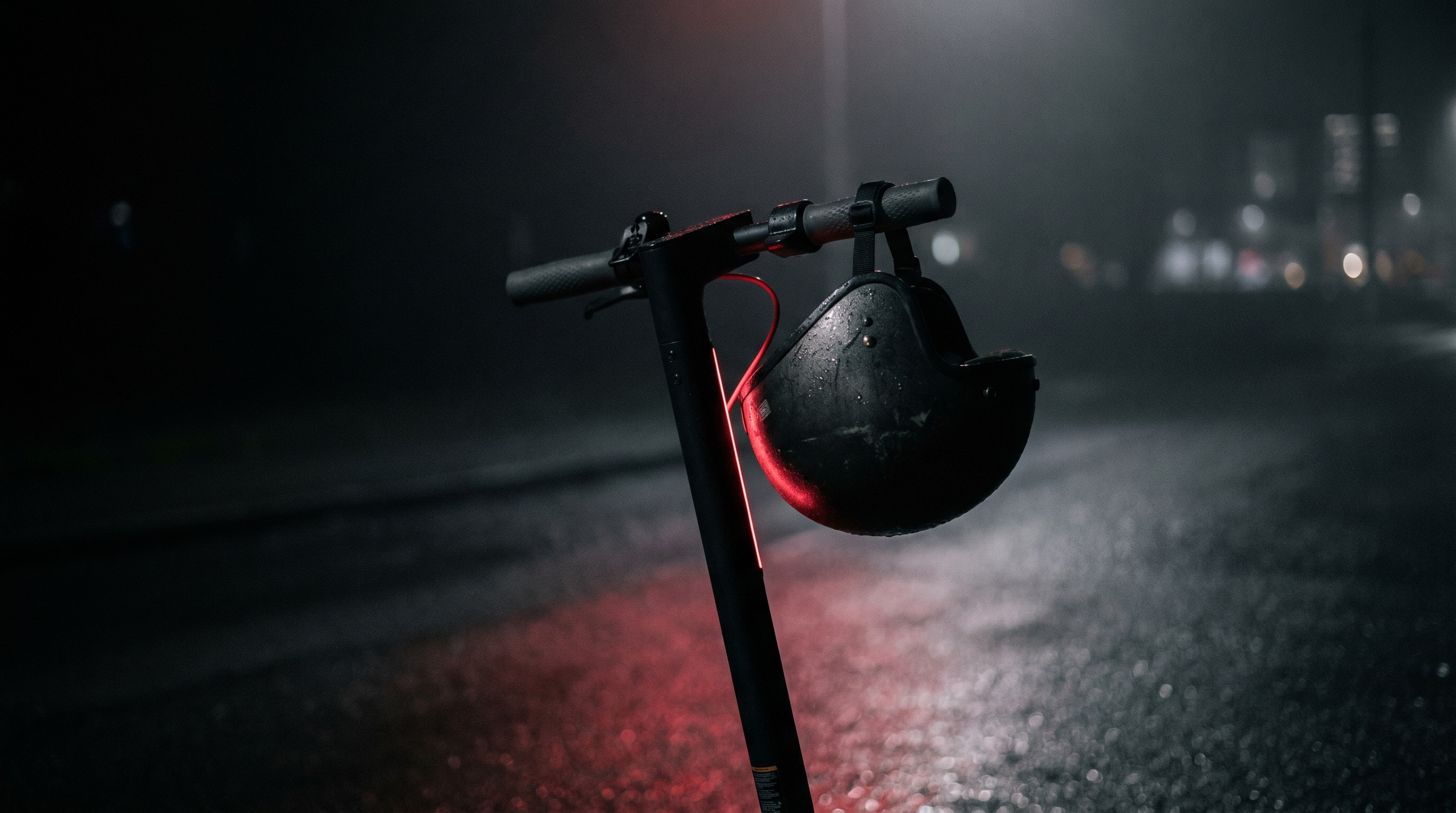 Helmet resting on an Elyra scooter